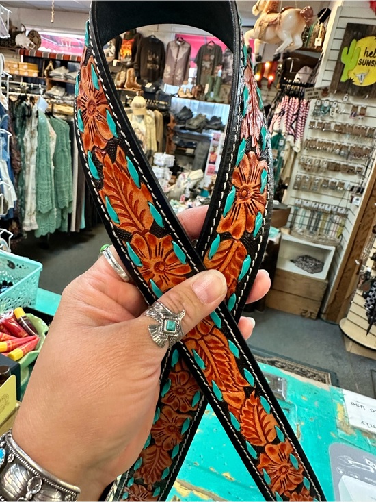 Myra Bag Handbags - NWT Kai Turquoise Stitch Tooled Leather Purse Strap